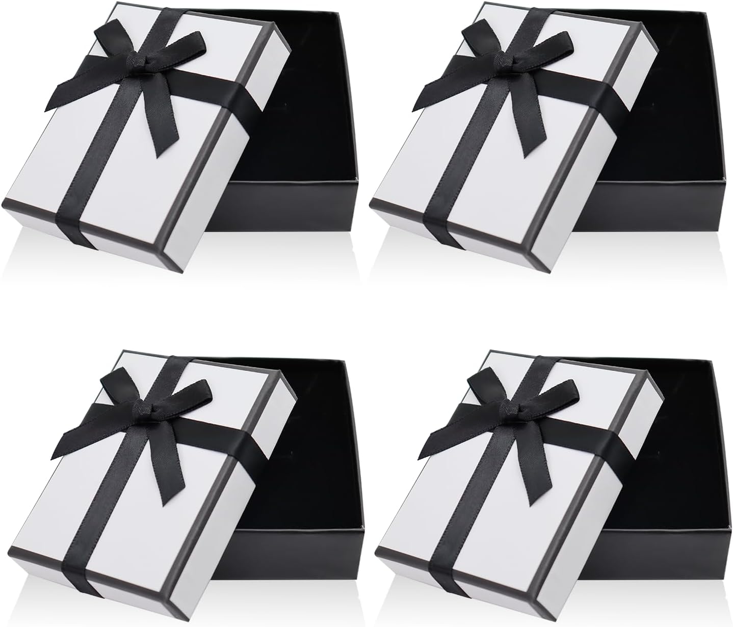 lvzhen 4Pcs Small Gift Boxes, 9x7x3cm Jewellery Gift Box with Lid Ring