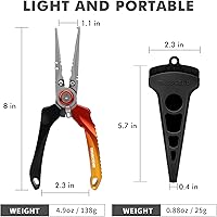 Vista 4 de TRUSCEND Lockable Handy Fishing Pliers with Innovative Ergonomic Handle, Saltwater Corrosion Resistant Teflon Coated Fishing Tool, Multi-Function