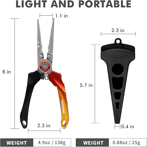 Miniatura 4 de TRUSCEND Lockable Handy Fishing Pliers with Innovative Ergonomic Handle, Saltwater Corrosion Resistant Teflon Coated Fishing Tool, Multi-Function