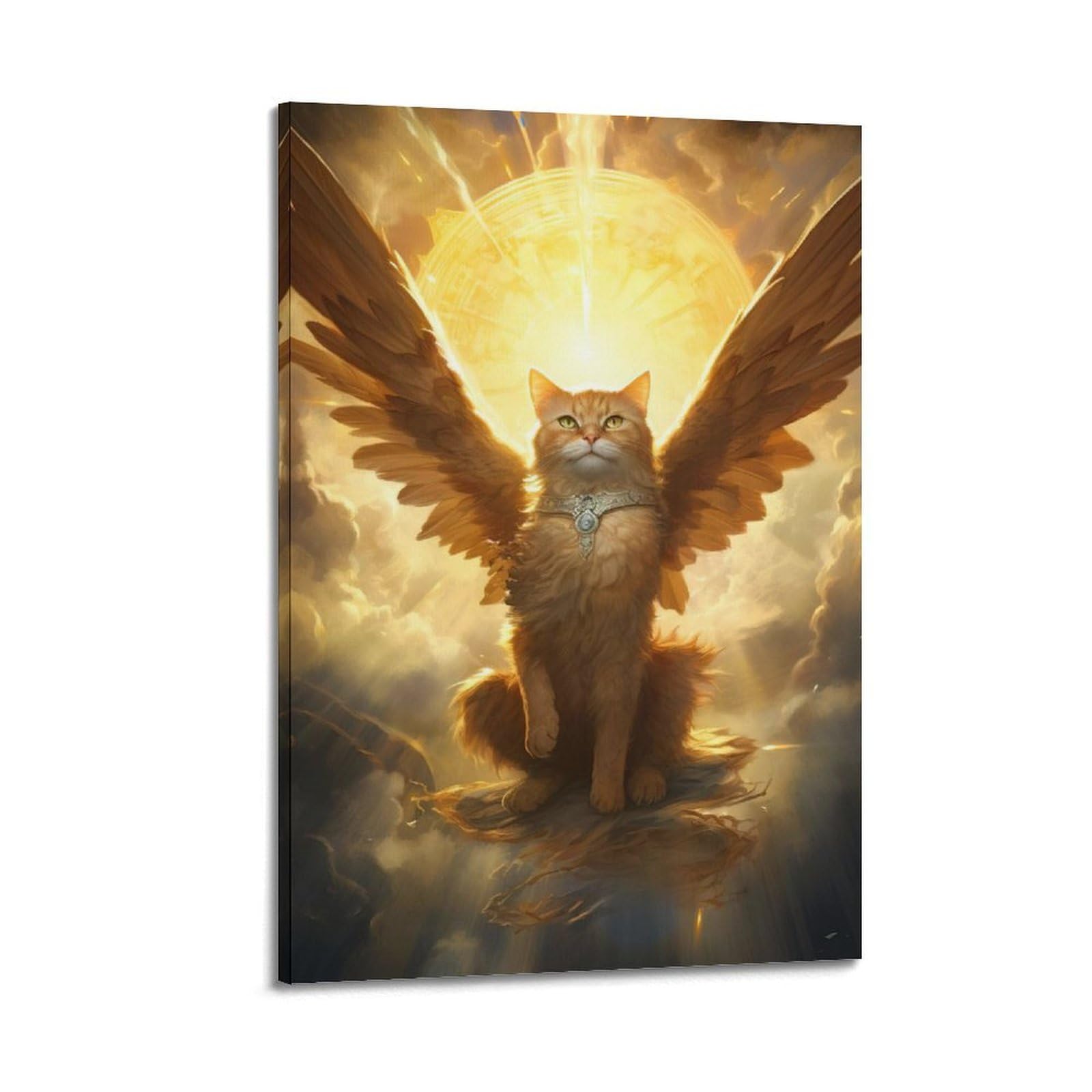 Chat volant avec ailes tableau éclatant finition premium - 6