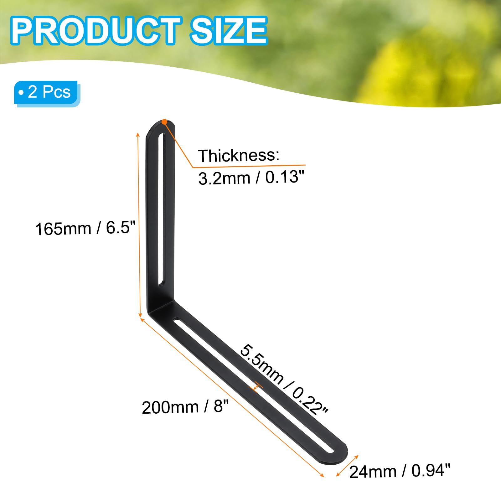 PATIKIL 7 22/25" Adjustable L-Shape Corner Brace with Slot - Image 2