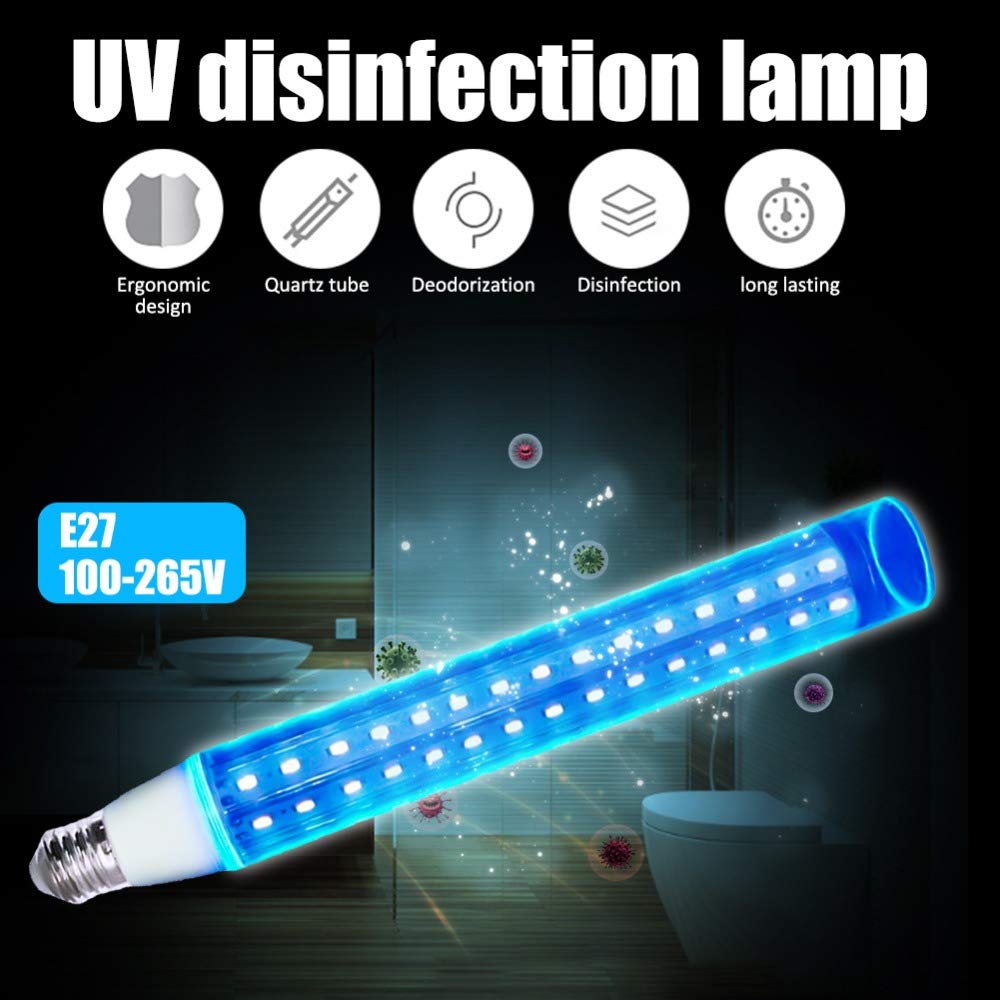 E27 esterilizador UV de la lámpara, 15W llevada portable del ozono UVC la bombilla ultravioleta sistema de purificación de aire del hogar