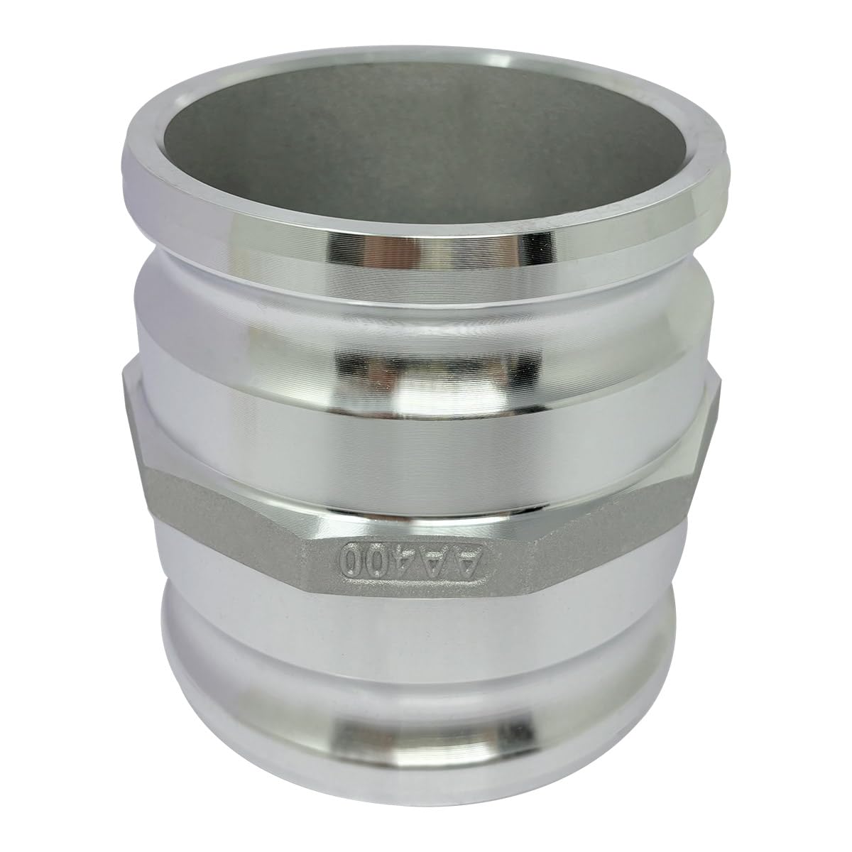 Gloxco Adaptador de bobina de leva y ranura de aluminio tipo AA, Camlock macho de 4 pulgadas x Camlock macho de 4 pulgadas (CAM-40-AA-AL)