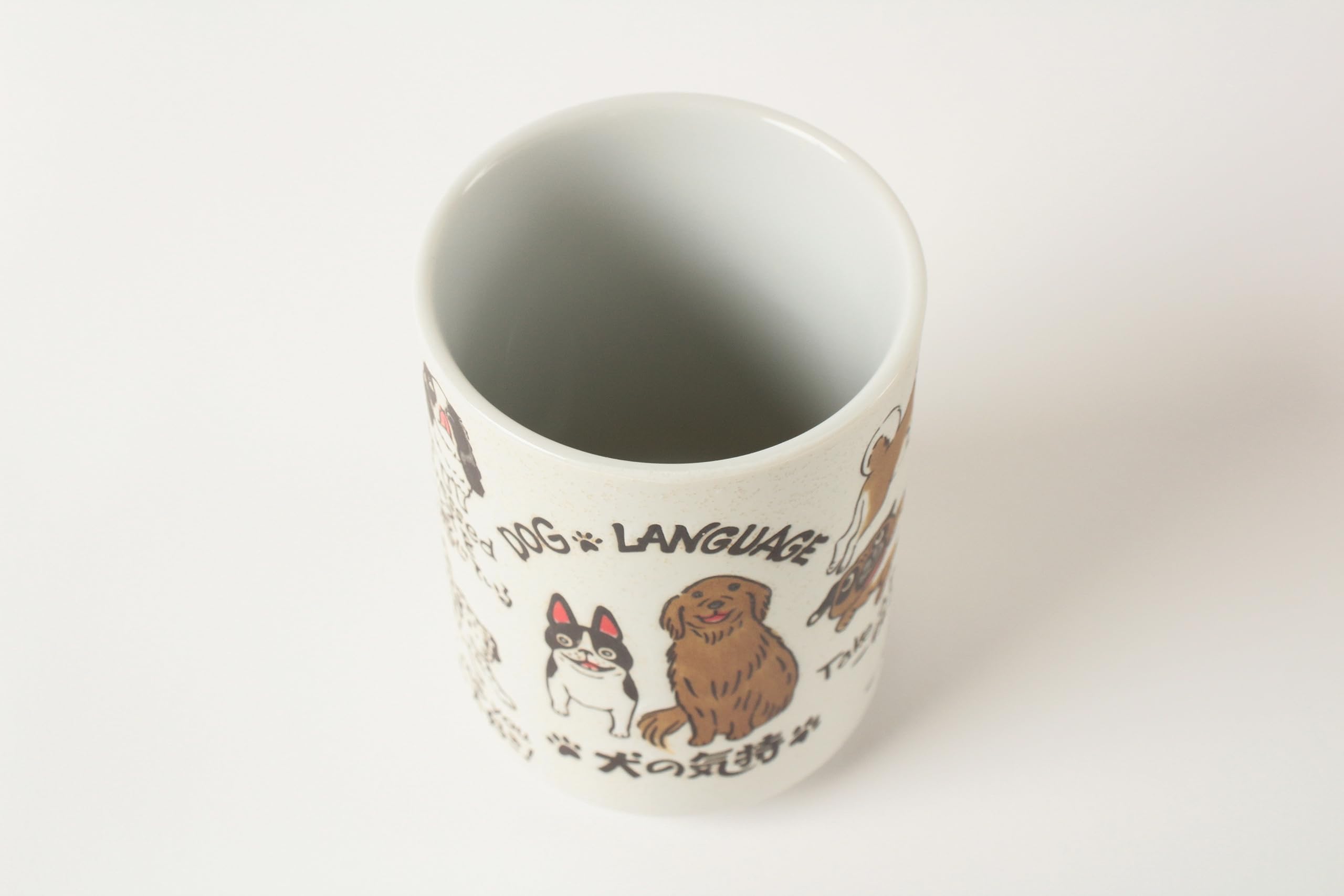 Mino ware Japan Ceramics Sushi Yunomi Chawan Tea Cup Dog Language