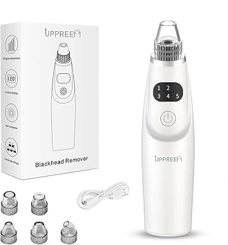Blackhead Remover,Pore Vacuum, with LED Display, 5 Suction Levels, Wireless Operation, USB Charging.