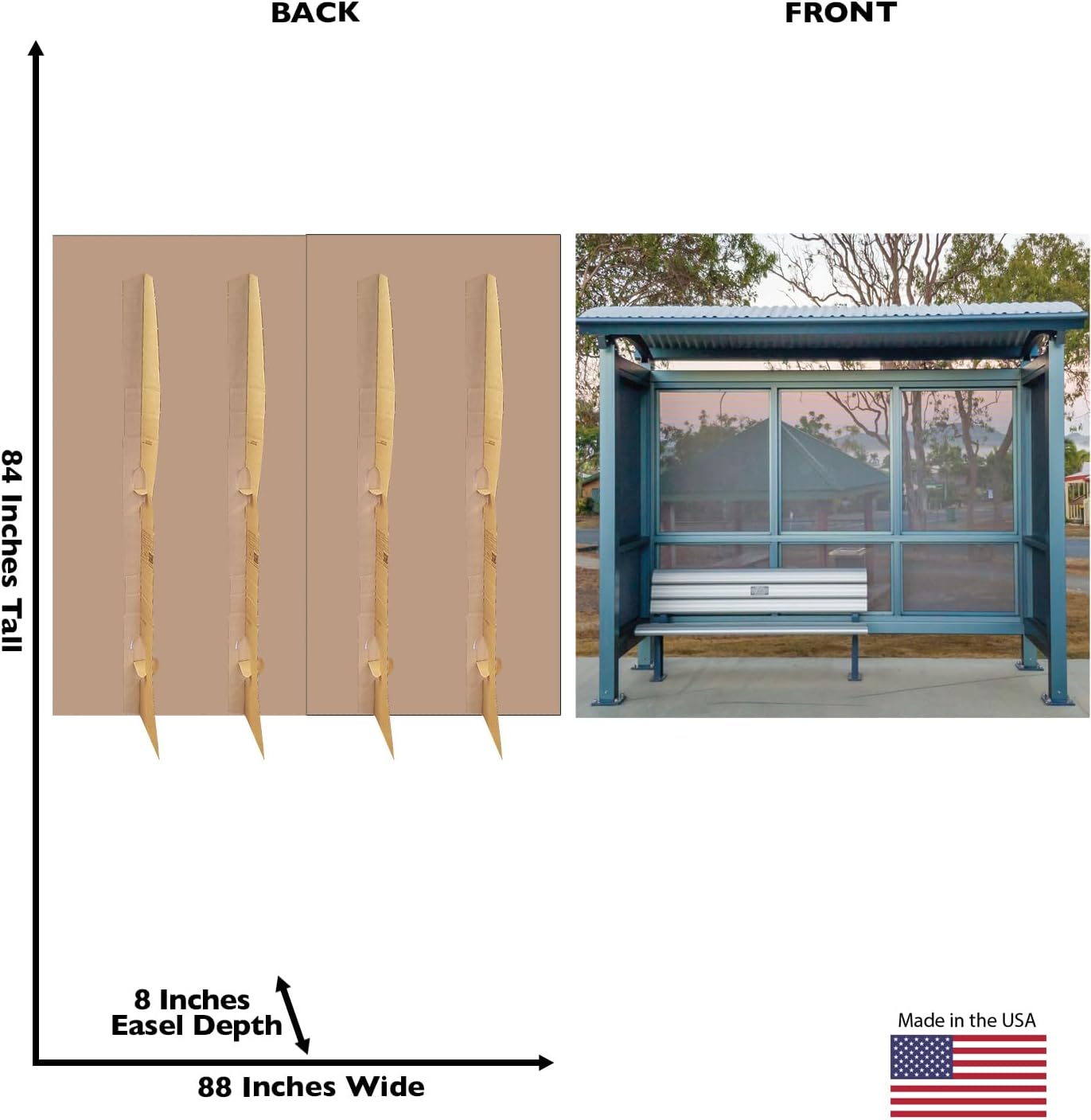 Cardboard People Bus Stop Shelter Backdrop Life Size Cardboard Cutout Standup