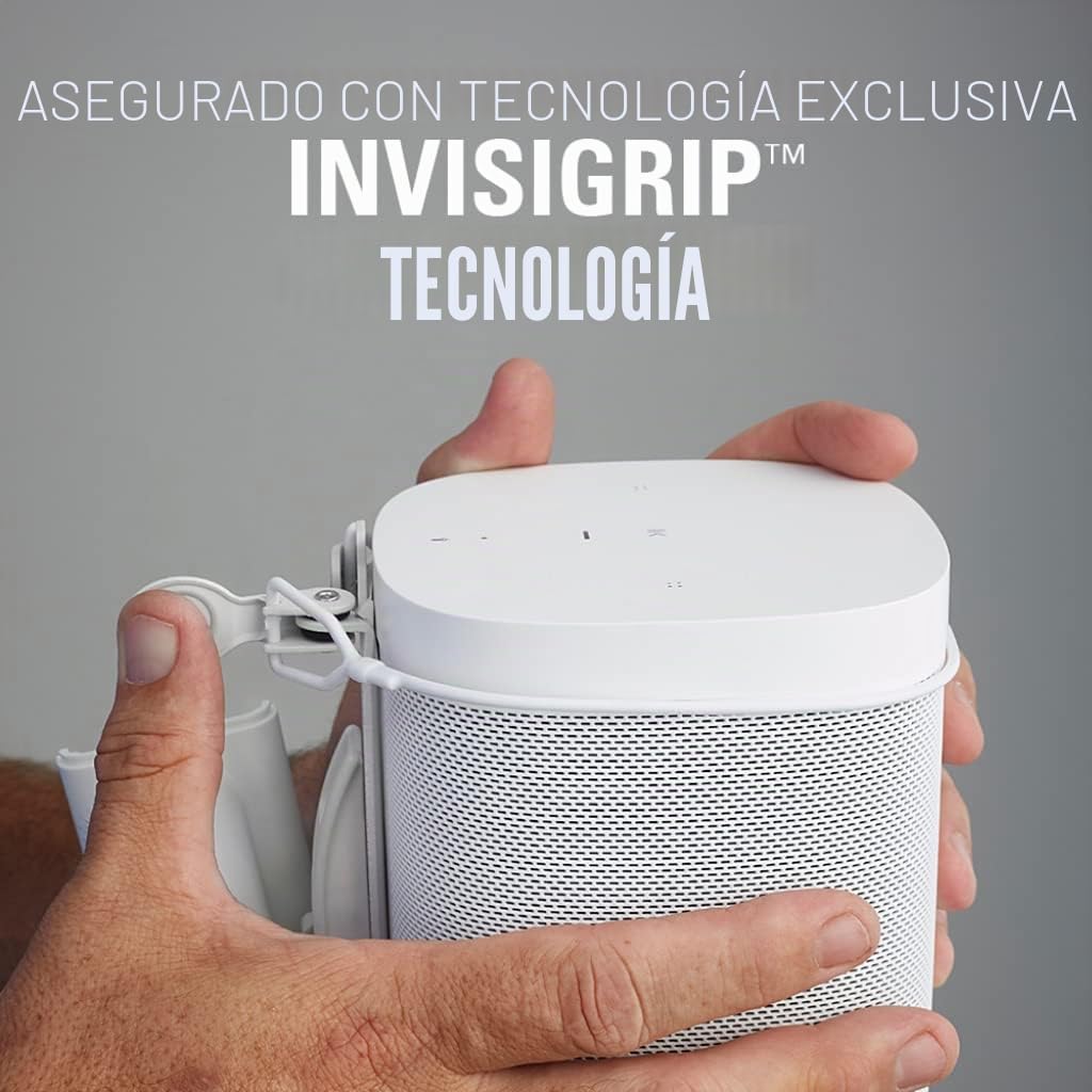Sanus Soportes de Pared Ajustables para Altavoces diseñados para SONOS One, Play:1 & Play:3 – Par (Blanco)