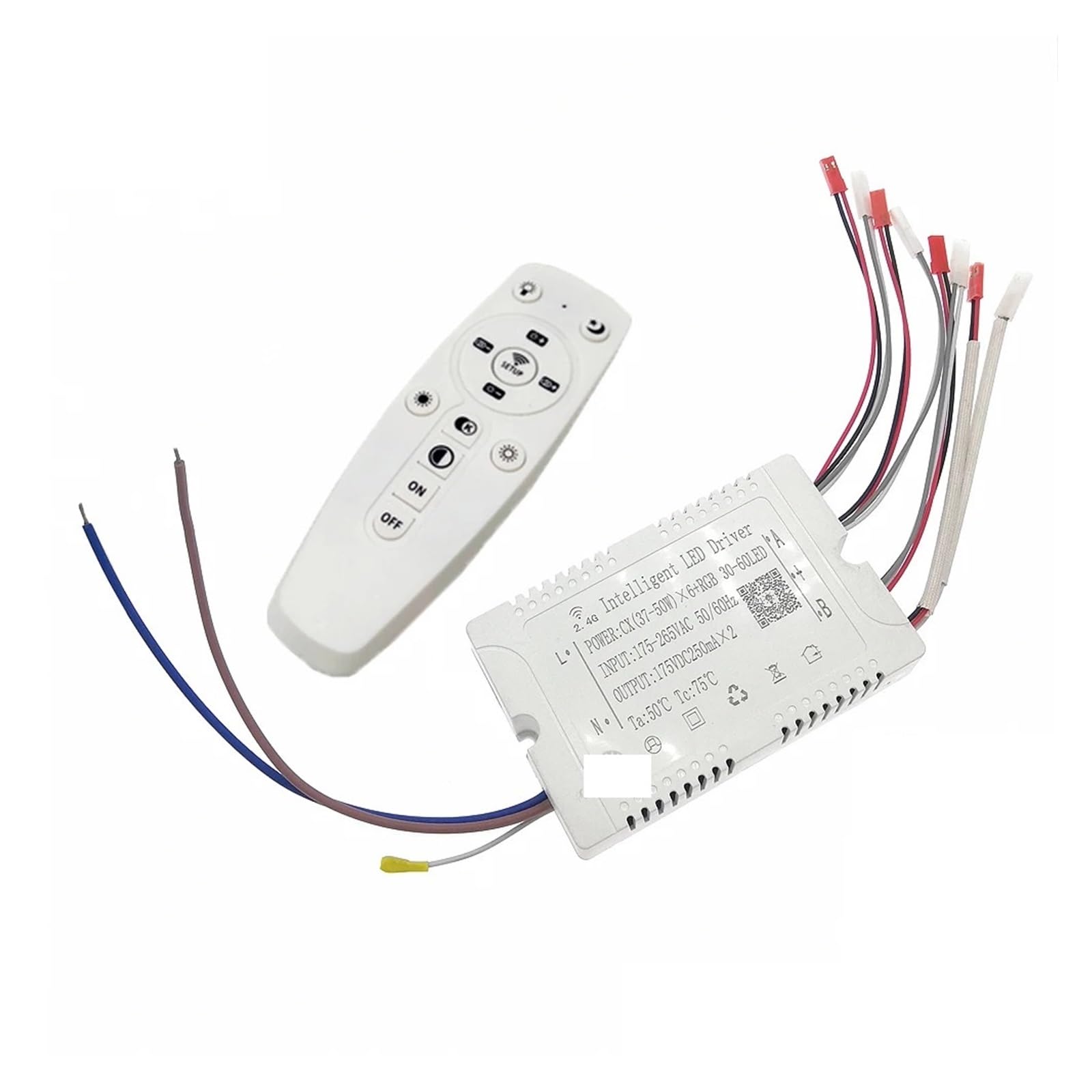 2.4G Intelligent LED Driver 37-50Wx6 + RGB 30-60LED Remote Control Power Supply Dimming&Color-Changeable Chandelier Transformer