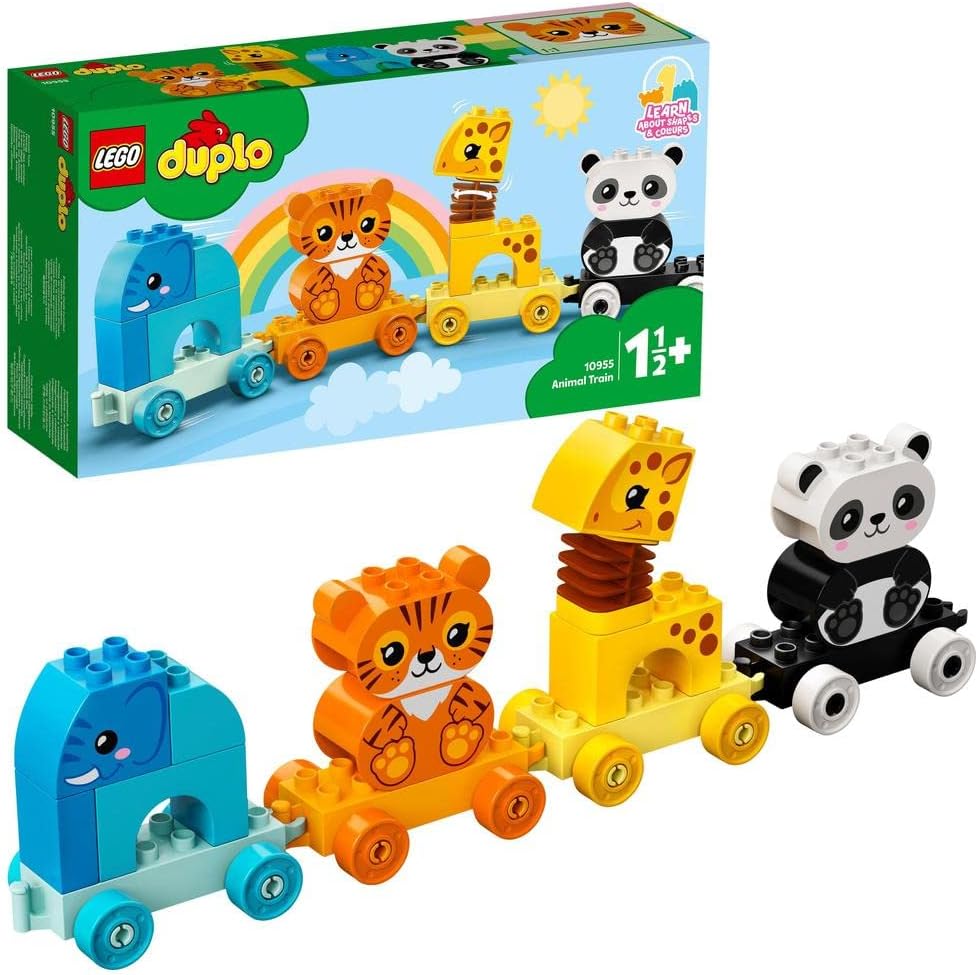 LEGO DUPLO My First Animal Train 10955 Learning and Education Toys Set; Building Blocks Toy for Toddlers (15 Pieces)