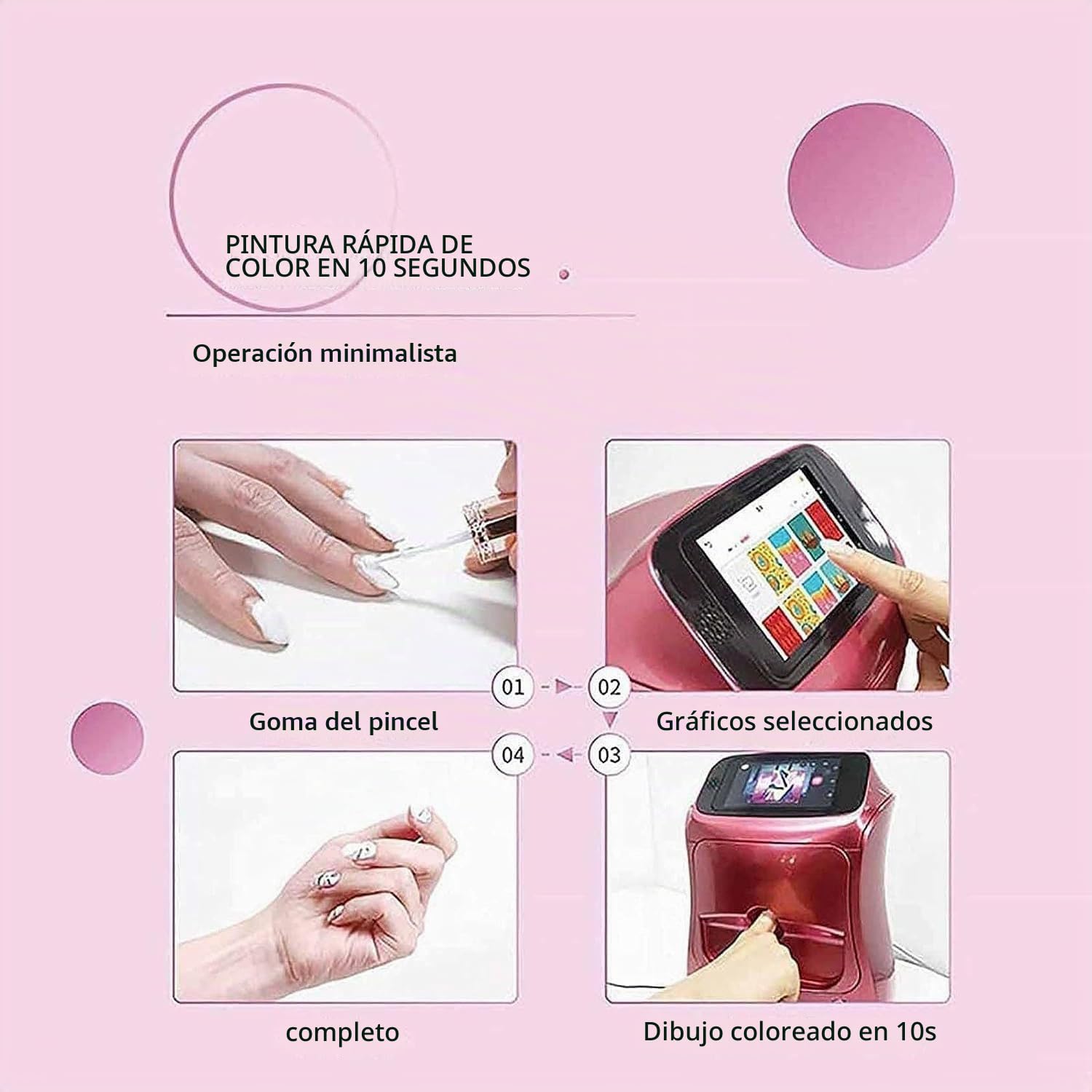 Máquina Inteligente para Pintar uñas 3D, Impresora portátil Digital móvil para decoración de uñas con Pantalla táctil, Belleza y Cuidado Personal para uñas en casa de niñas