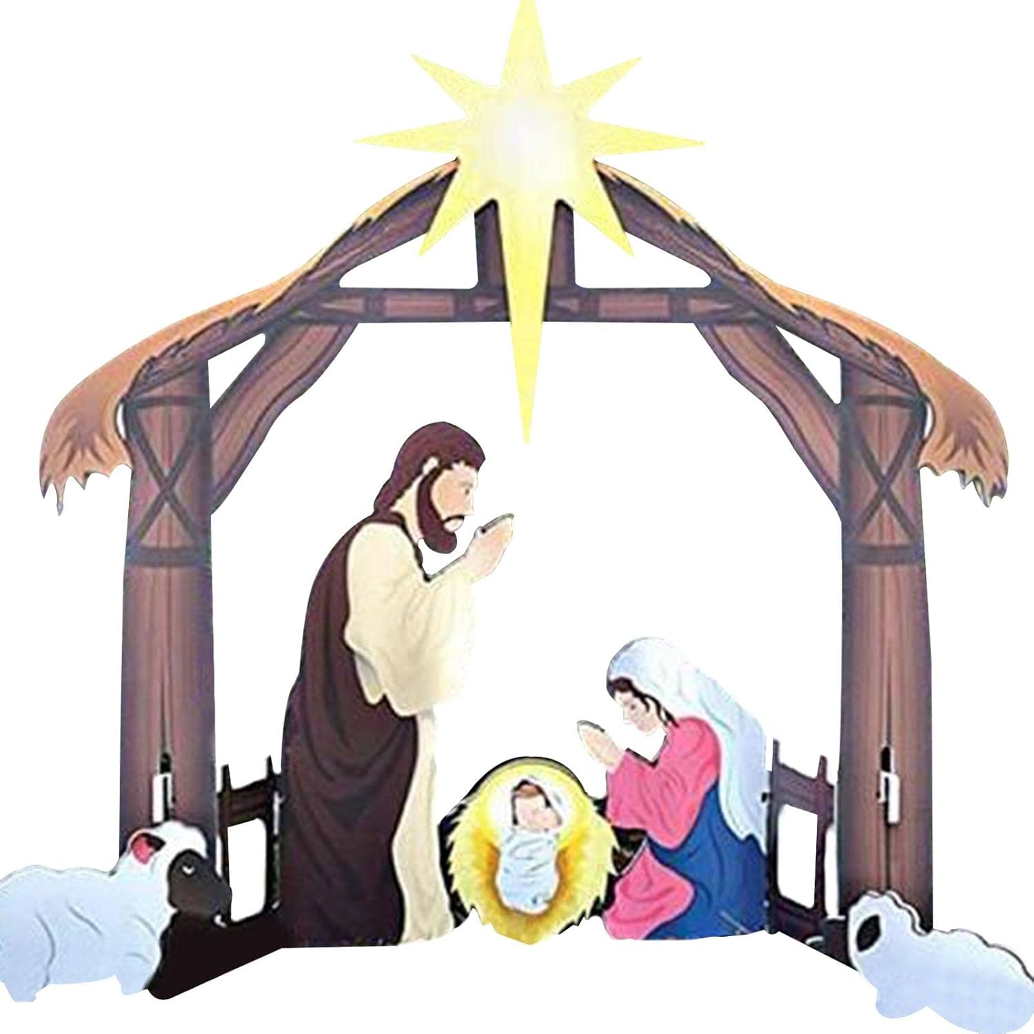 CHUWUJU Nativity Scene Outdoor Decoration, 44x50 cm Weather-Resistant Decor, Christmas Holy Family Yard Lawn Decoration : Patio, Lawn & Garden