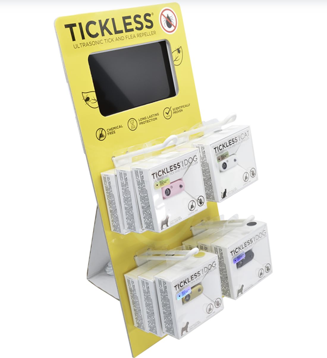 Dispositivo antigarrapatas y pulgas para Gatos, fácil de Usar, Duradero y eficaz, protección Natural, Talla única, Color Variado, Modelo Tickless