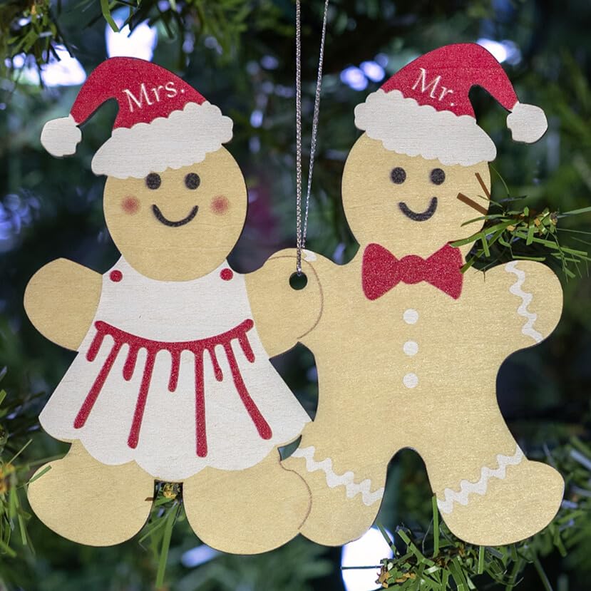 Couple en pain d'épices de Noël en bois Salemintus, cadeau de fête idéal