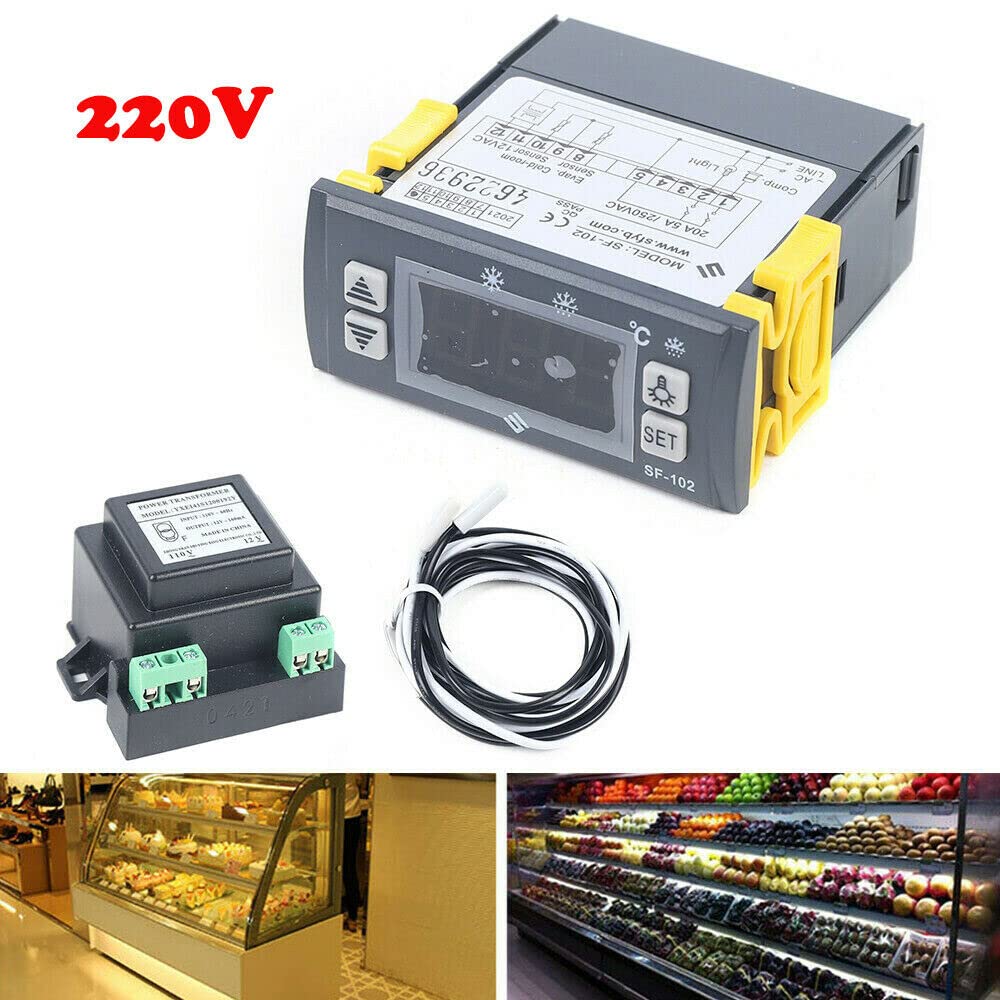 SHZICMY Regolatore di temperatura digitale SF-102, regolatore di temperatura, termostato LCD, per frigorifero, 220 V