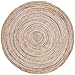 SAFAVIEH Area Rug 8' Round - Cape Cod Collection - Beige & Multi, Handmade Jute & Cotton, Woven Braided Design (CAP202B)