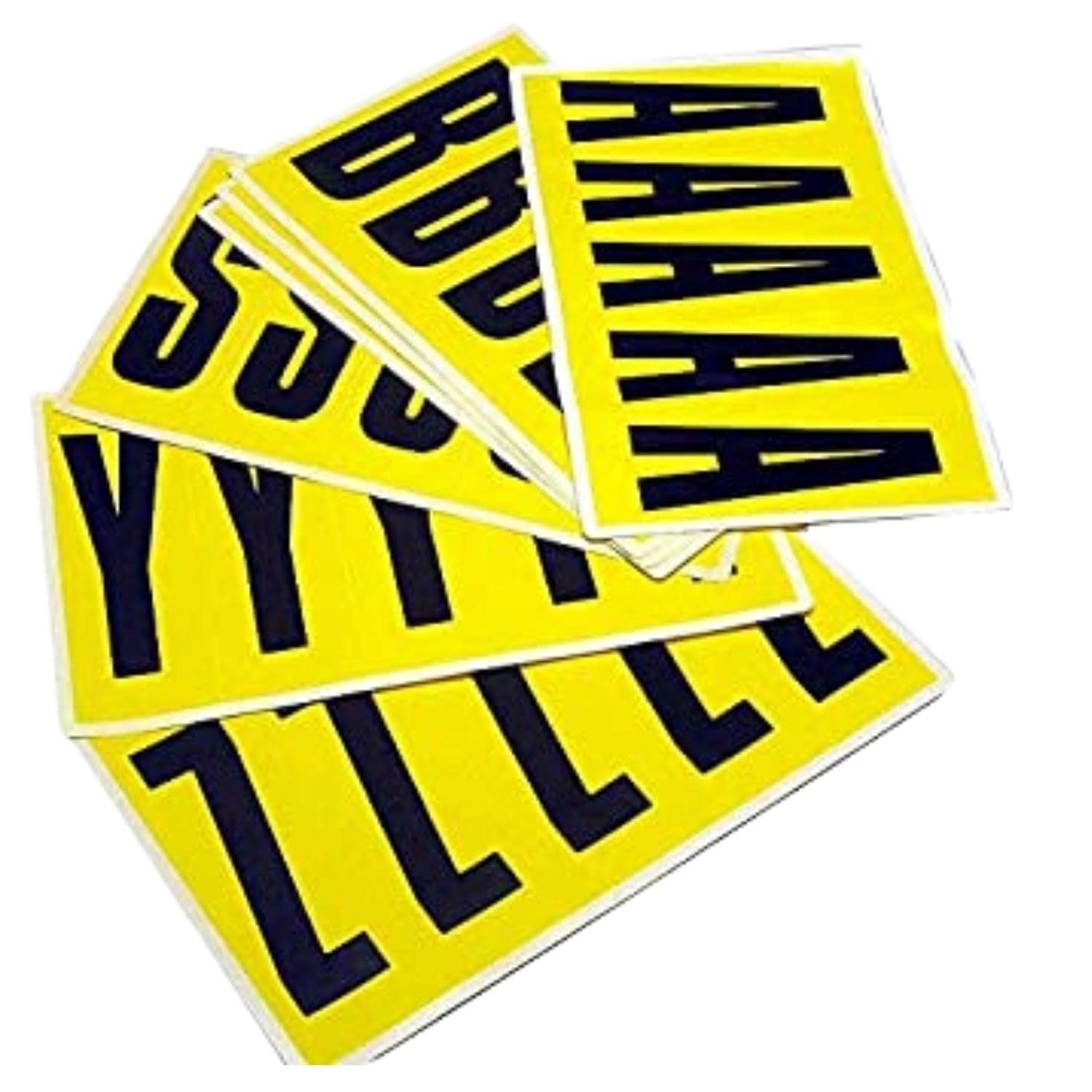 Self-Adhesive Labels Letters A-Z, Easy Warehouse Identification, Clean Peel - Leaves No Residue, Each Card is 45mm High X 130mm Wide - Yellow