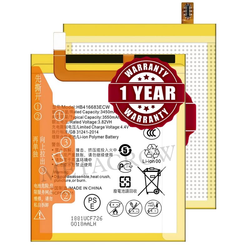 Image of Original HB416683ECW Battery Compatible for Huawei Nexus 6P (H1511, H1512) - (3550mAh) - 1 Year Warranty JK1