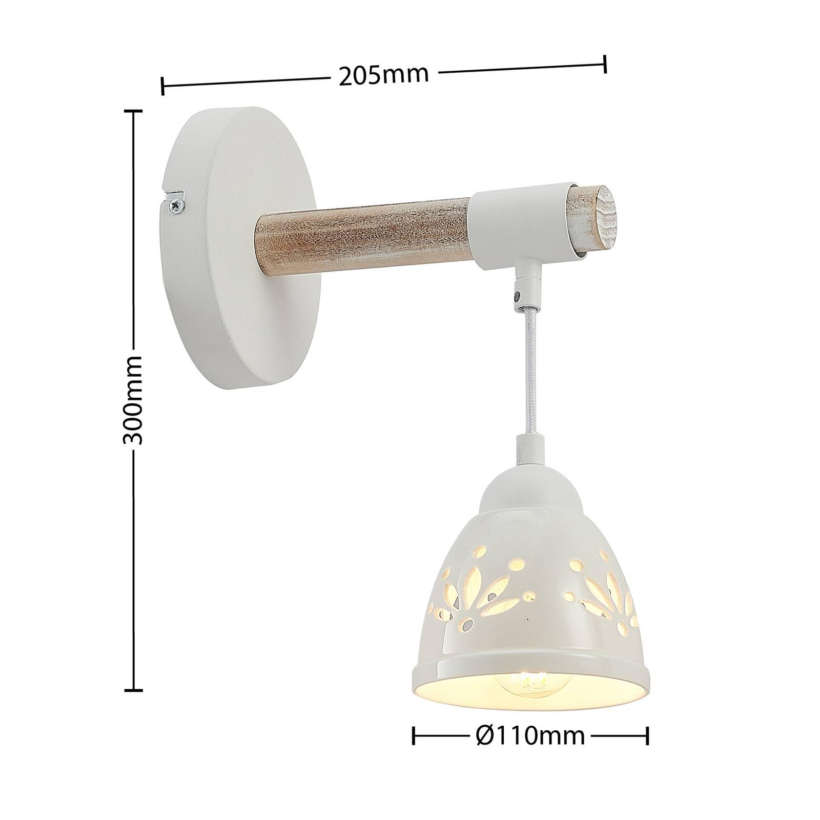 Lindby Wandleuchte, Wandlampe Innen Pimana (Landhaus Vintage Rustikal) aus Holz (1 flammig E14) - Wandstrahler Wandbeleuchtung Schlafzimmer/Wohnzimmer Wohnzimmerleuchte