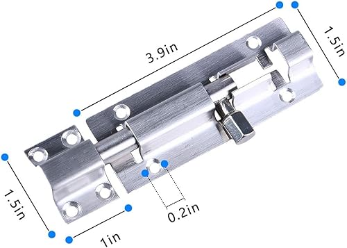 Miniatura 8 de Cerradura de seguridad para puerta gruesa, perno de barril de 5 pulgadas con acero sólido resistente para mantenerte seguro y privado, cierre de