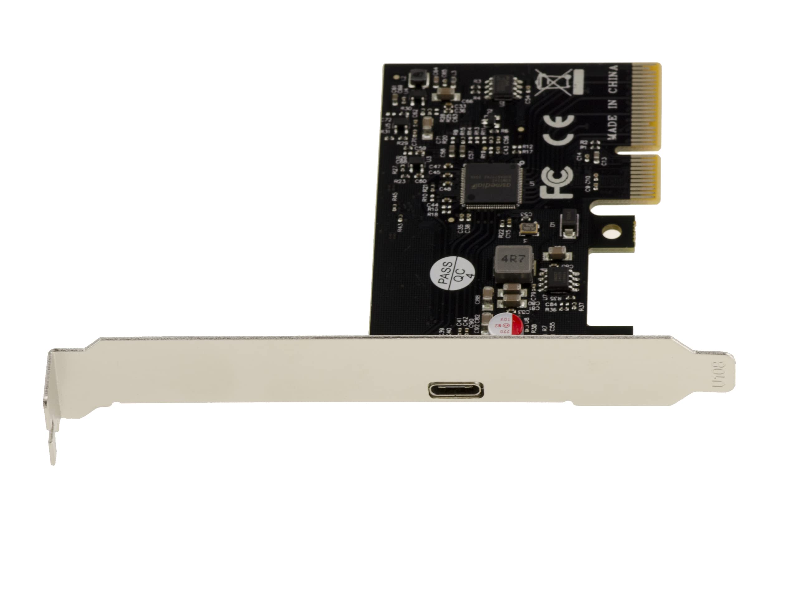 KALEA-INFORMATIQUE Karta kontrolera PCIe x4 1 port USB 3.2 Gen 2x2 20G typu C z chipsetem ASM3242. Wysoki i niski profil