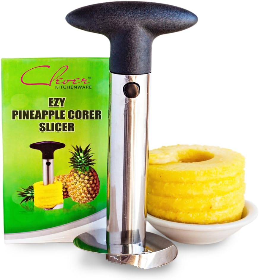 Clever Kitchenwareยฎ Ezy Pineapple Corer Slicer Cutter with Stainless Steel Cutting Blade