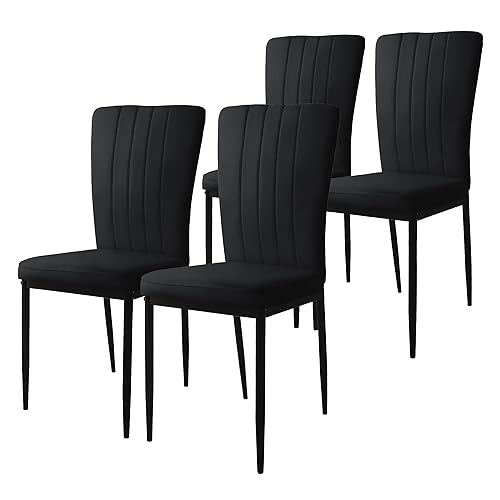 ML-Design Lot de 4 Chaises de Salle à Manger, Noir,