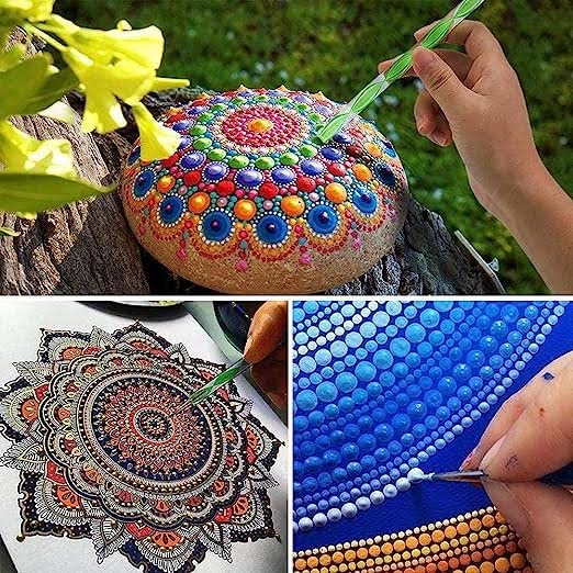 SCHMIDT Mandala Dotting Tools for Painting,Rock Paint Kits,Nail Art,Polymer Clay,DIY Supplies with Ball Stylus Dot Pen,Metal Modelling Ball (8 Pcs... - Image 6