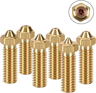 APAAZO 3pcs 3D Printer Nozzle Volcano CHT Brass Nozzles 1.5 1.2 1.0 0.8 0.6 0.4mm Mix Size Compatible With 1.75mm Filament E3D Extruder Hotend Part (Size : 3PC Mix 0.4-0.8mm)