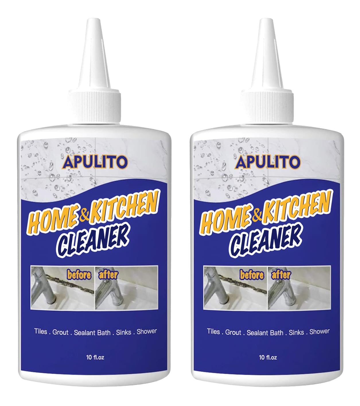 APULITO Household cleaner Gel for Bathroom Shower Kitchen Tile Sink Countertop 10 Fl Oz (Pack of 2)
