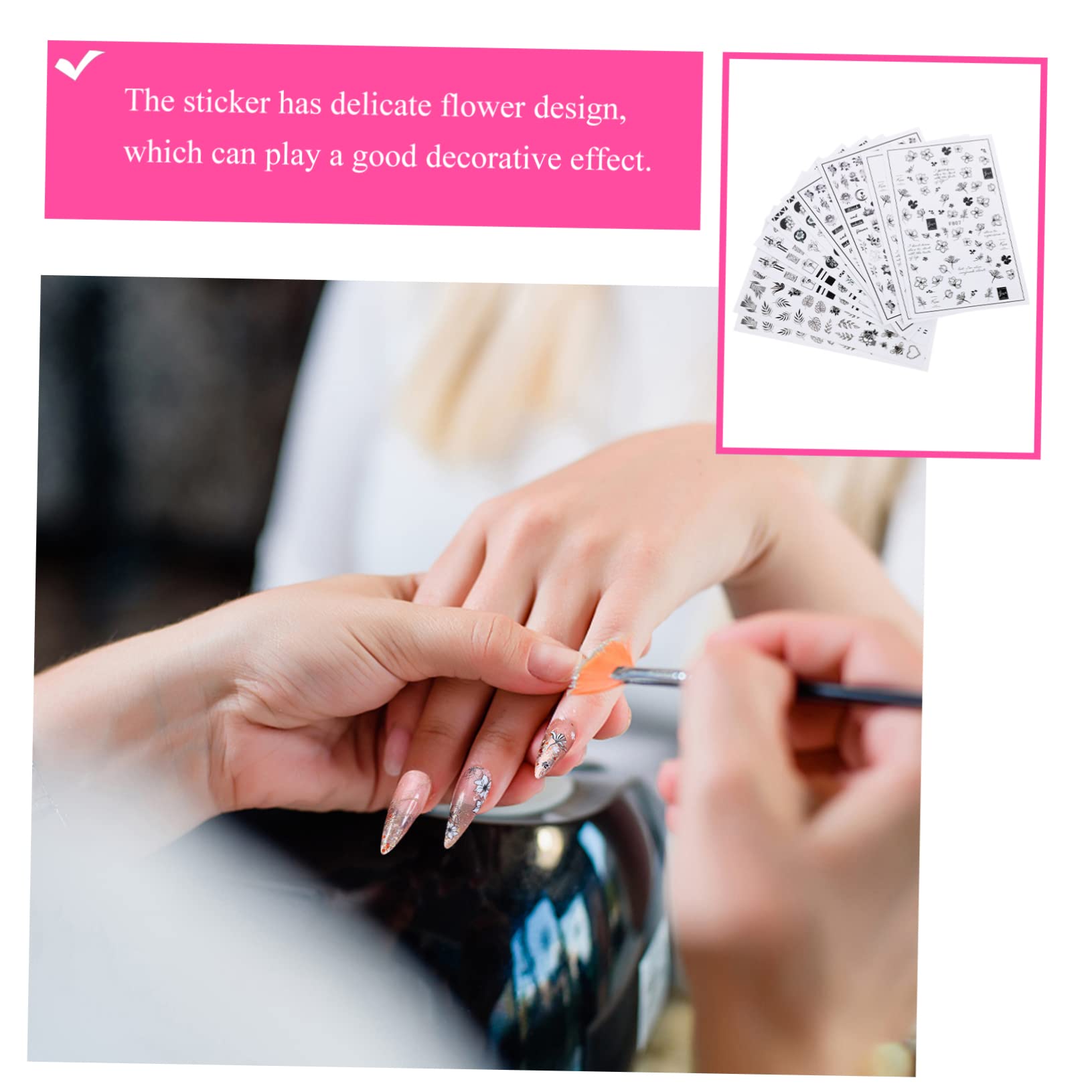CALLARON 5 Set Adesivi Per Unghie Fiori Set Nail Art Autoadesivi Per Decorazioni Unghie Design E Sicuro E Accessori Creativi 10 Fogli*5
