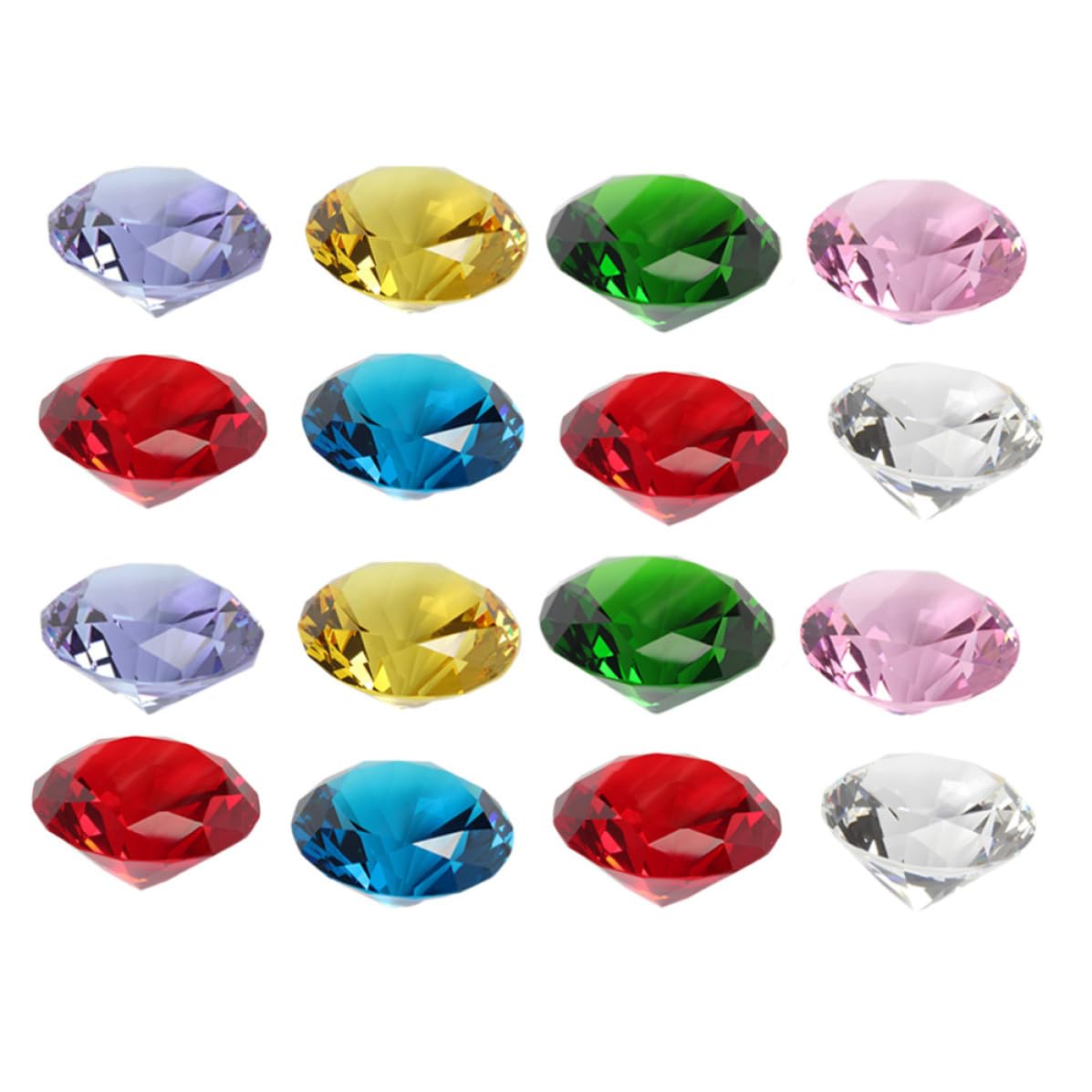 20 Stück Kristall Diamant Deko in Gemischten Farben | Zarte Kristallornamente, Dekorativ für Brautparty und Events, Funkelnde Akzente, Elegante Optik Zufällige Farbe