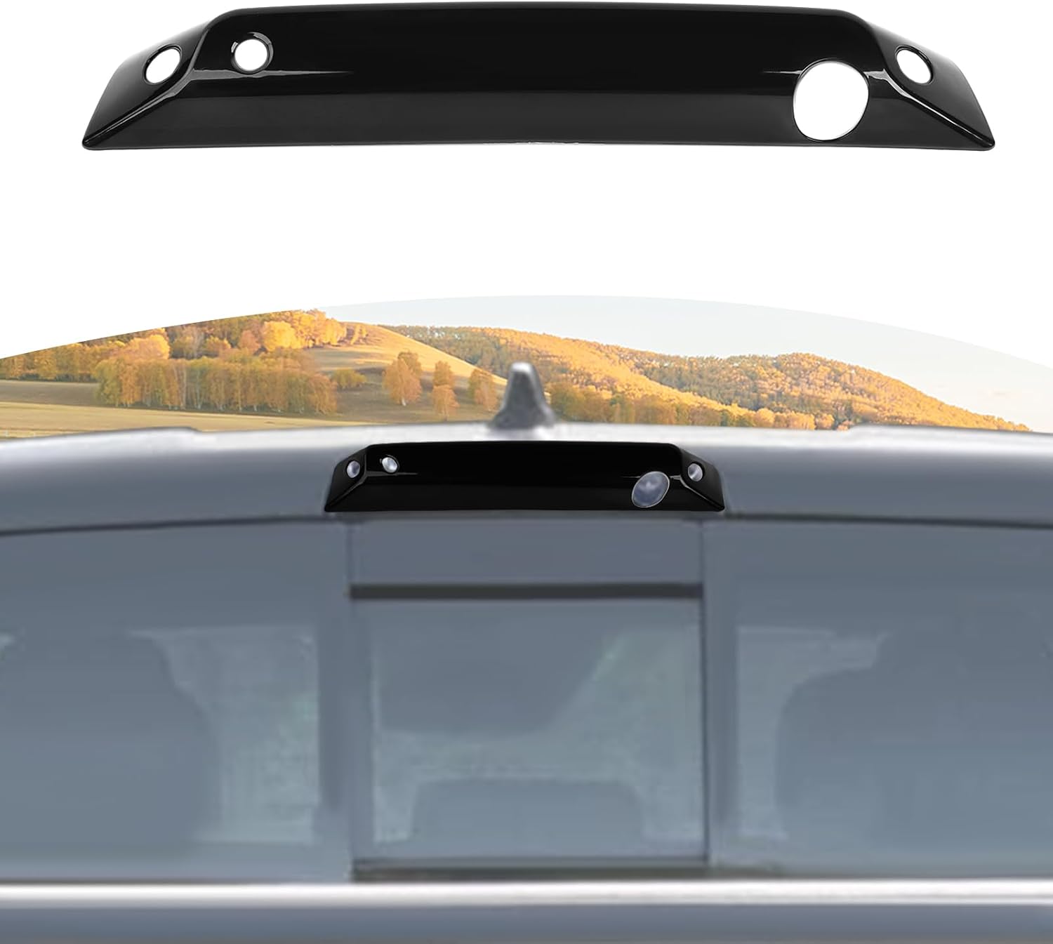 for RAM TRX Third 3rd Brake Light Cover Trim Smoked Fit for RAM TRX 2018-Present Smoked Black Exterior Accessories
