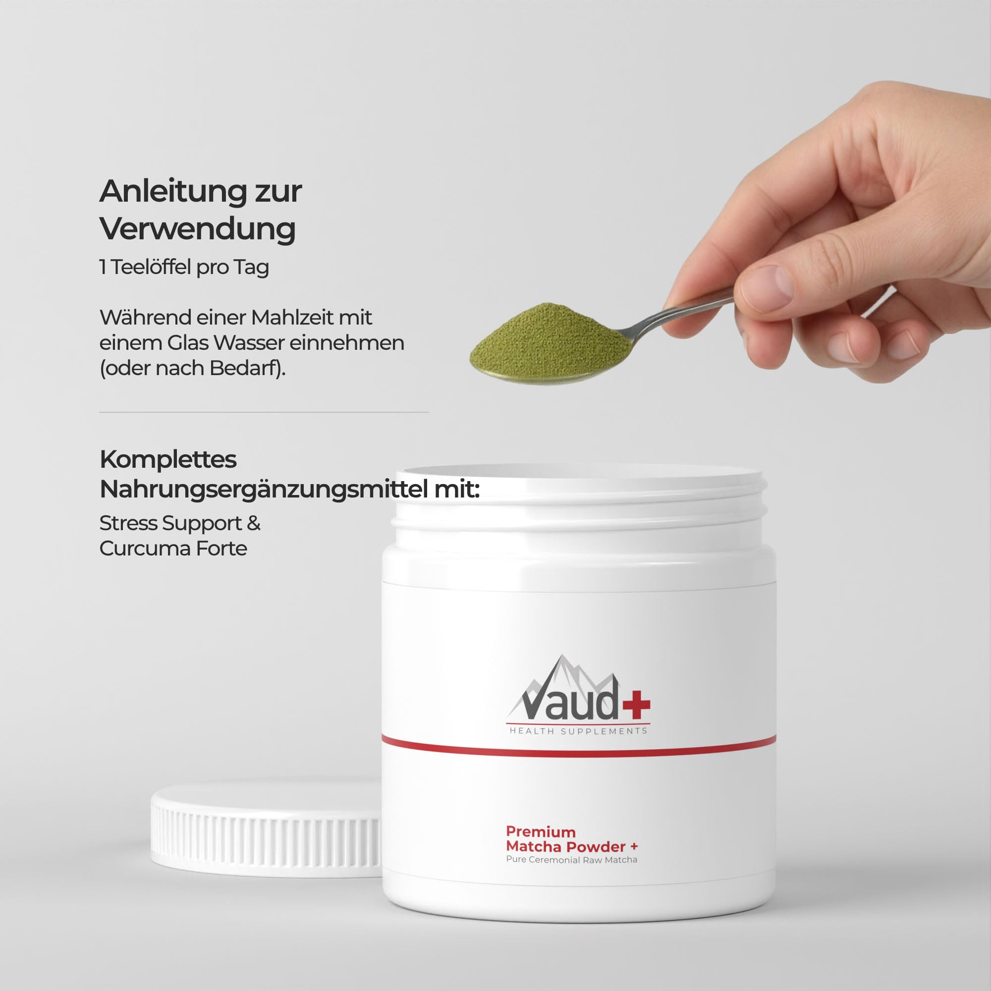 VAUD Matcha Pulver Ceremonial Grade aus Japan – Grüner Tee, 150 g vegan | Premium Matcha Pulver Ceremonial Grade – grüner Tee (Camellia sinensis) aus Japan, für Tee, Latte & Smoothies – 150 g, vegan
