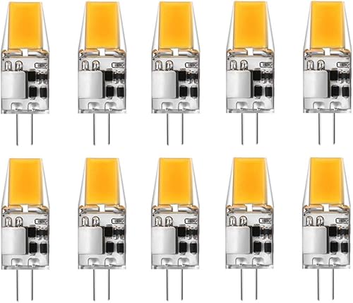 Bombillas LED G4 G4 con base bi-pin de 3 W (equivalente a bombilla halógena de 20 W), bombillas LED CA/CC de 12 V blanco cálido 3000 K para