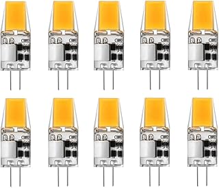 G4 LED Light Bulbs G4 Bi-Pin Base 3W (Equivalent to 20W Halogen Bulb) AC/DC 12V Warm White 3000K LED Bulbs for Landscape Ceiling Under Counter Puck Lighting,1 LED 1508 COB Chip,10 Pack