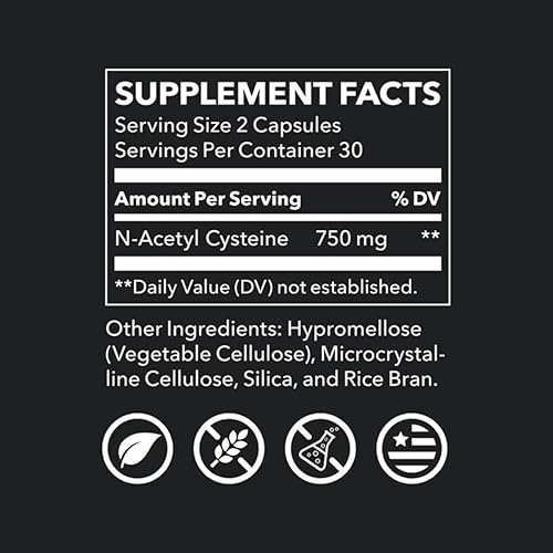 Miniatura 2 de Life Seasons Essentials N-acetil cisteína (NAC)  Apoya el cerebro, el hígado, el corazón y la función inmune  Suplemento de desintoxicación  Aumenta