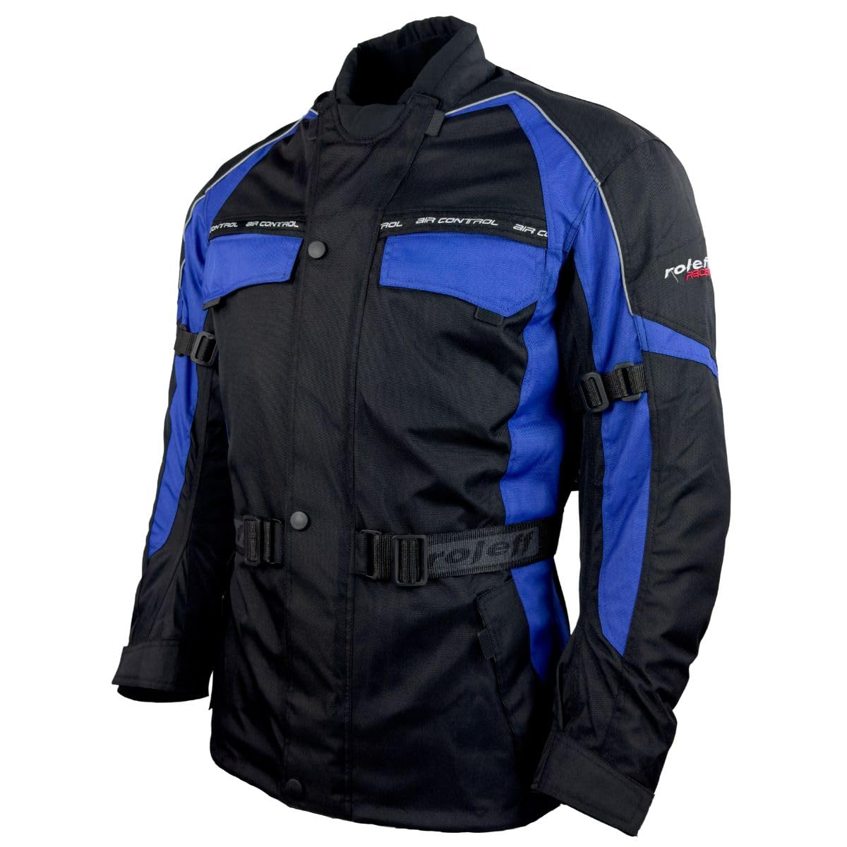 7027 Roleff Racewear "Reno" kurtka motocyklowa tekstylna, kolor: czarny/niebieski, rozmiar: xxxl czarna