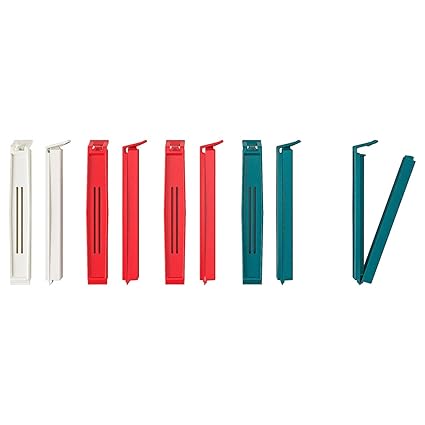 Digital Shoppy Sealing Clips for Food Storage Bags/Pouches, Assorted Colours, 10 Pack