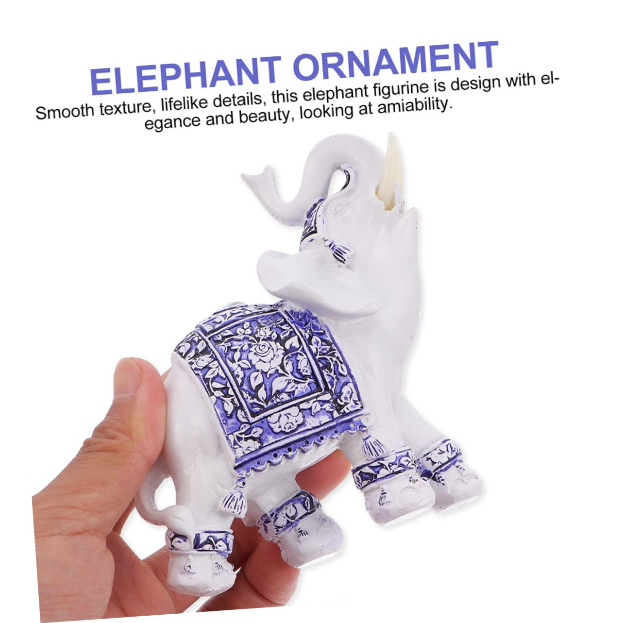 ORFOFE Figuritas Decorativas de Elefante de Resina, 2 Piezas, Azul