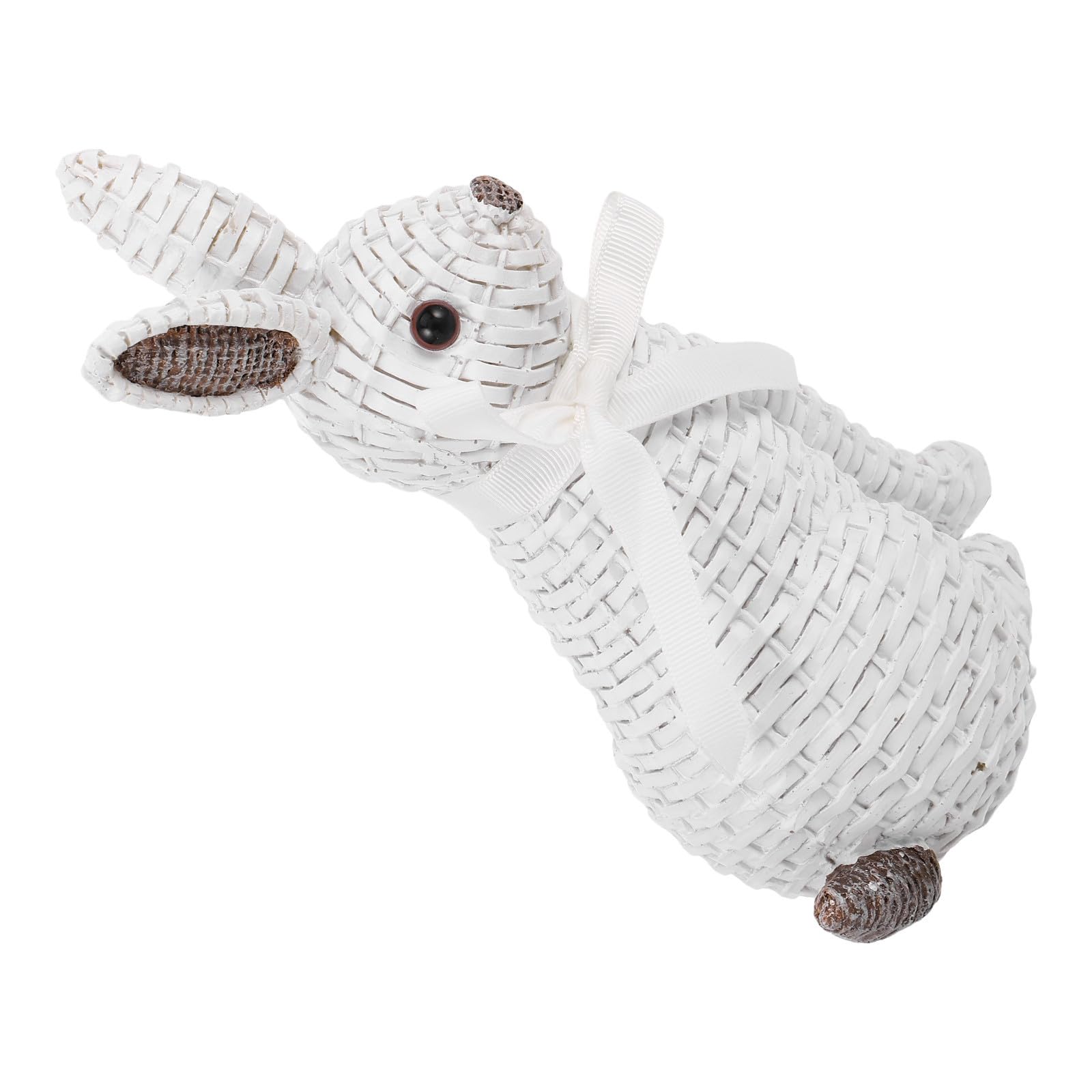 Figurine Lapin de Pâques en Résine Blanche - Décoration de Jardin Suspendue Extérieur