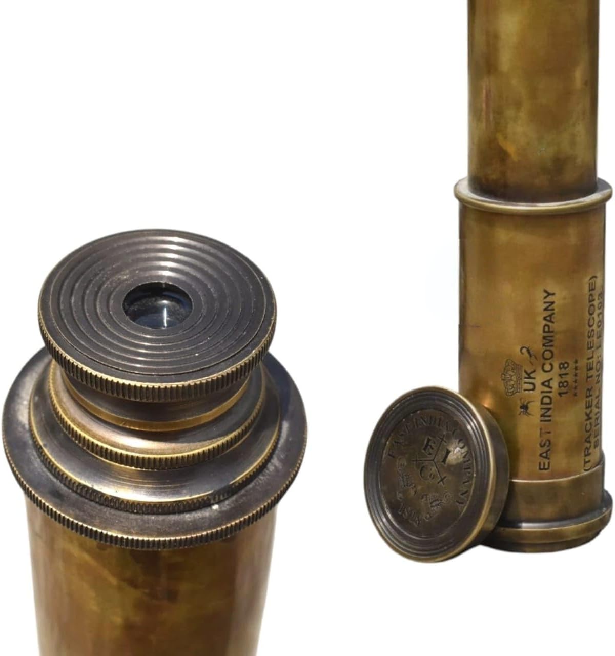 Globle Antique Craft Vintage Brass Telescope, Collapsible Spyglass, Antique Style, 65cm Length, 6cm Diameter, Nautical Navigation Instrument