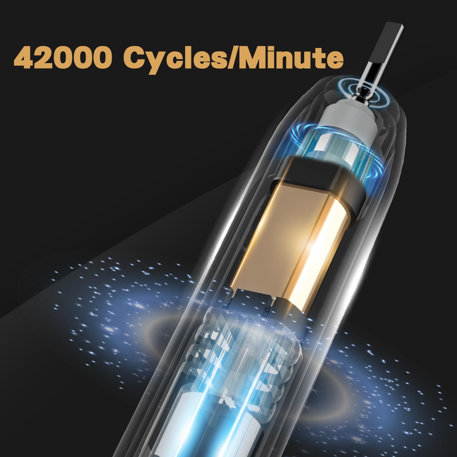 Spazzolino Elettrico Sonico,42000vpm Con 2 Testine,Selezione di 5 Modalità, 1200mah,Durata 120 Giorni,Timer Intelligente Di 2 Minuti,Custodia Per Spazzolino Da Viaggio,Nero/Bianco (Black)