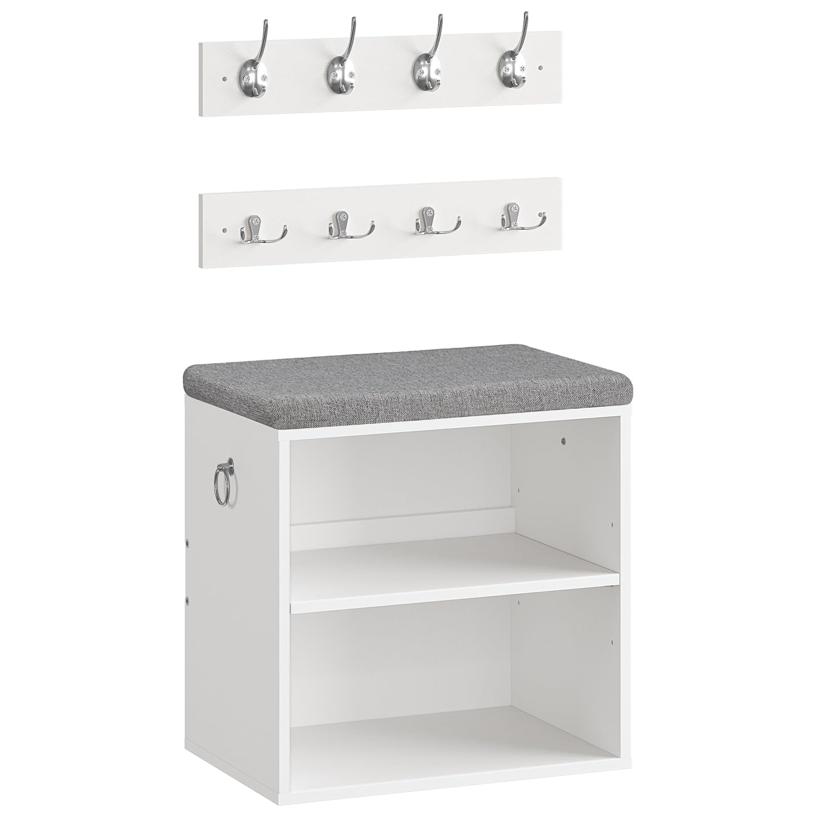 Coat Rack Shoe Bench Set, 15.7" Narrow Hall Tree for Small Spaces