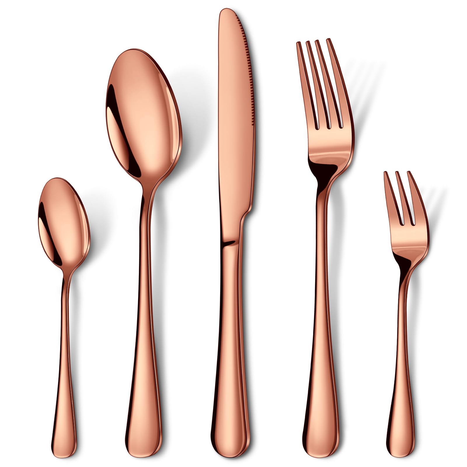 HONKKU Besteck Set, Essbesteck Set mit Messer Gabel Löffel, Besteckset Edelstahl Spiegelpoliert