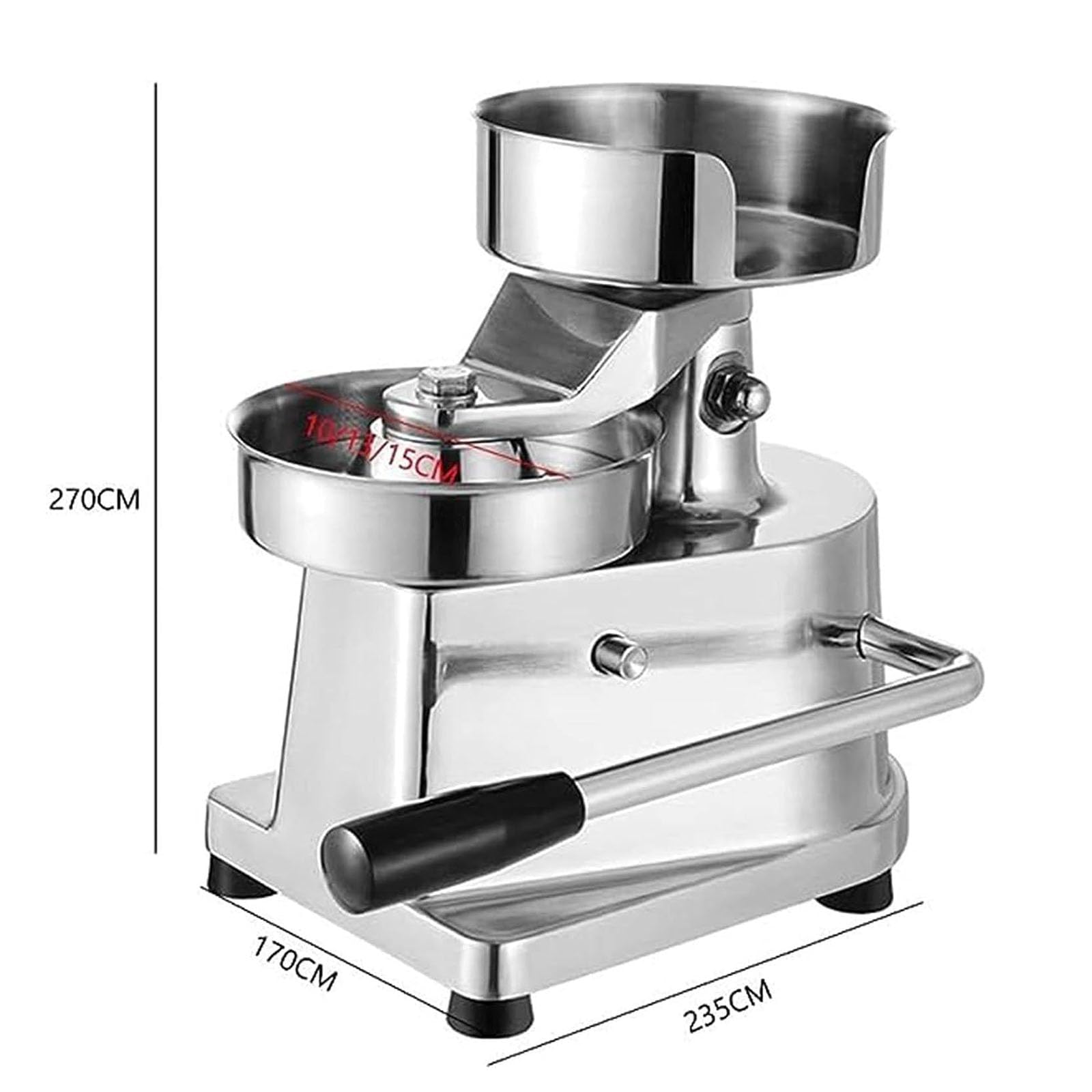 Gewerblicher Burger-Patty-Maker, Hochleistungs-hamburgerpresse, Robuste Küchenfleischformmaschine Mit Lebensmittelechter Edelstahlschüssel 15cm