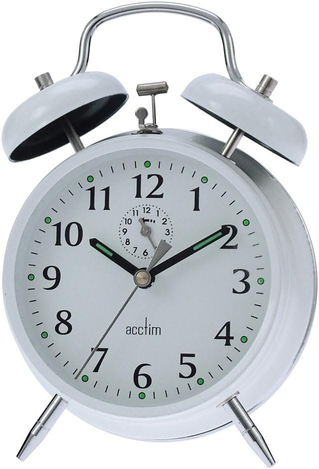 Acctim Large-Bell Alarm Clock - White