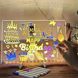 Lousa Mágica Com Luz Led Infantil Quadro De Desenho Brinquedo Criativo 20x30