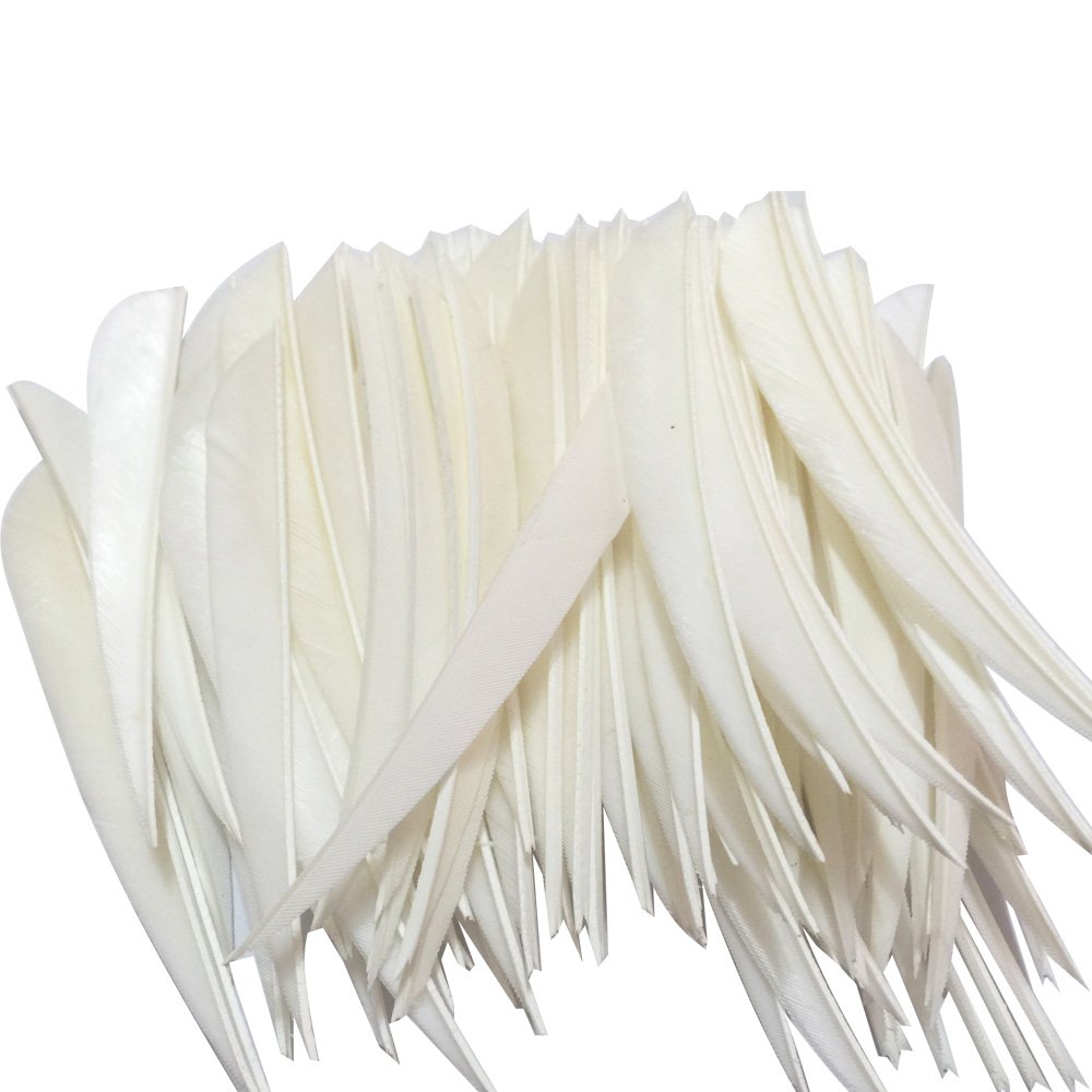 JIEXI HWYP Archery Fletches 5" turkey Feather Drop Shape Pack of 100