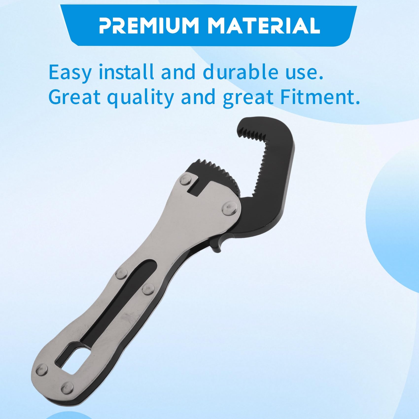 Qaautor 2pcs Mini Stubby Pipe Vise Wrench,Mini Stubby Wrench, Mini Self Adjusting Wrench,Portable Multifunctional Wrench - Image 3