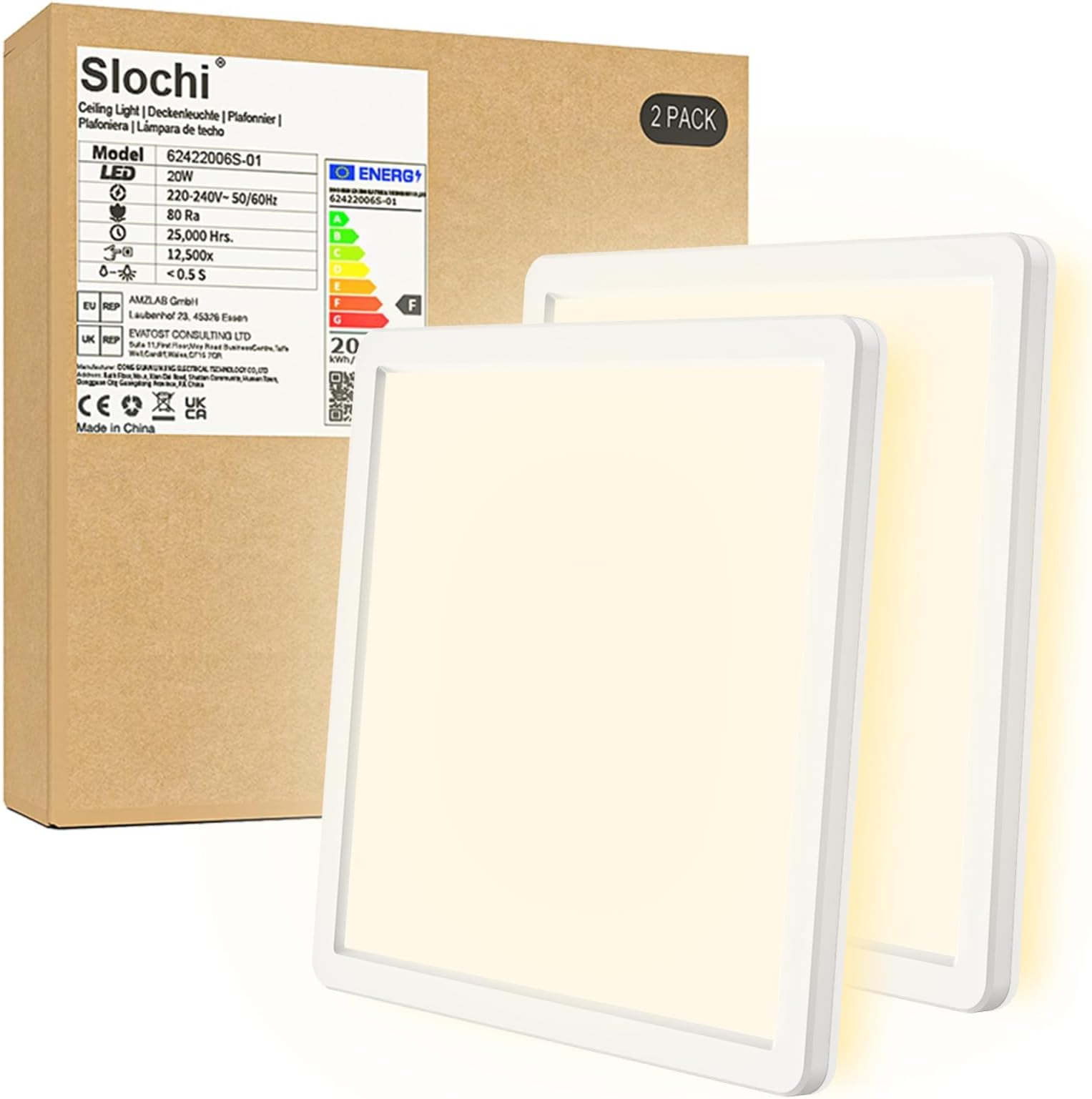 [2 Pack] Bathroom Lights Ceiling, LED Ceiling Lights 20W 1950LM ...